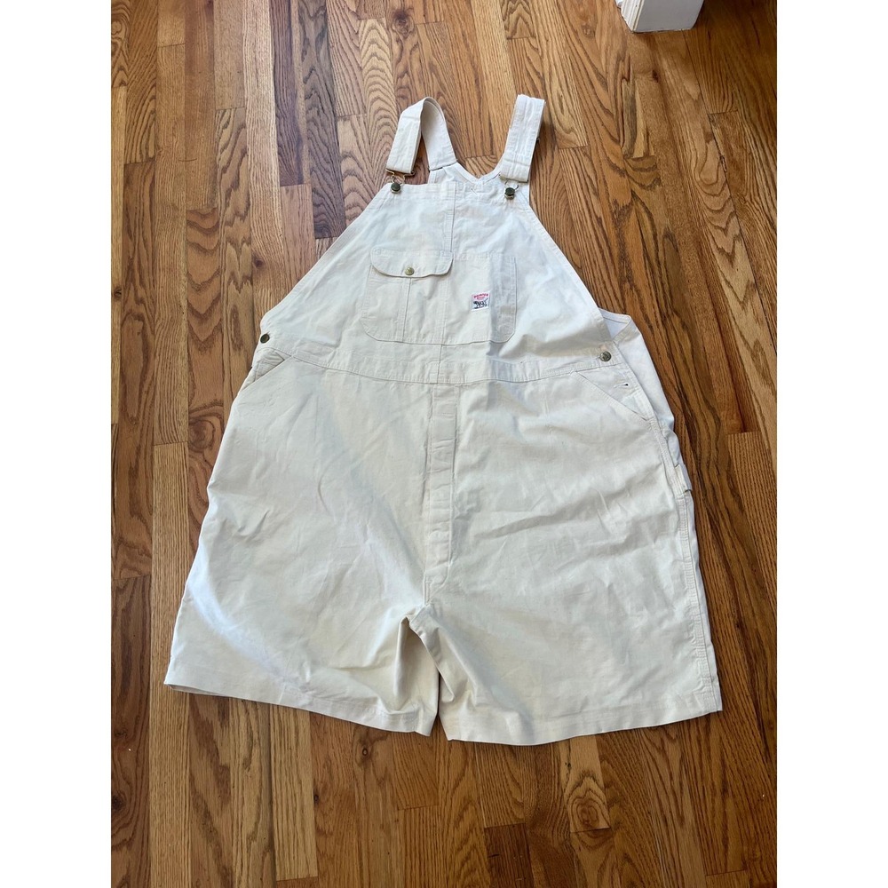 Pointer Brand Mens White Drill Bib Shortall Overalls W52 Made in USA
